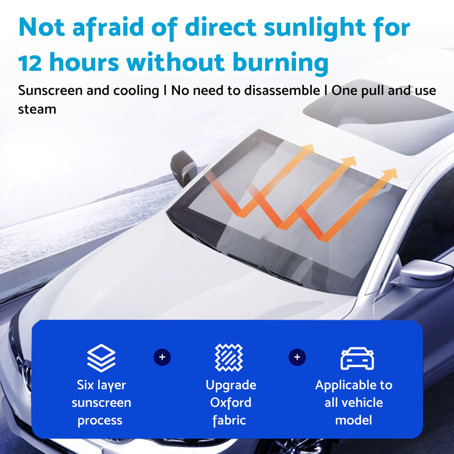 {{ Auto Retractable Sunshade Suitable For Car Windshield w/Automatic Function 2025 }} - Buy Car Parts Online at {{ Kaka Auto Parts }}.