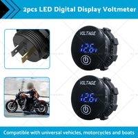{{ Car Panel Voltmeter 2PCS Volt Gauge Voltage Meter 12V-24V LED Digital Display DC }} - Buy Car Parts Online at {{ Kaka Auto Parts }}.