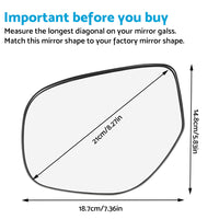 Left Side Mirror Glass Heated Convex With Base Suitable For Mitsubishi ASX XC XE 2013-2019