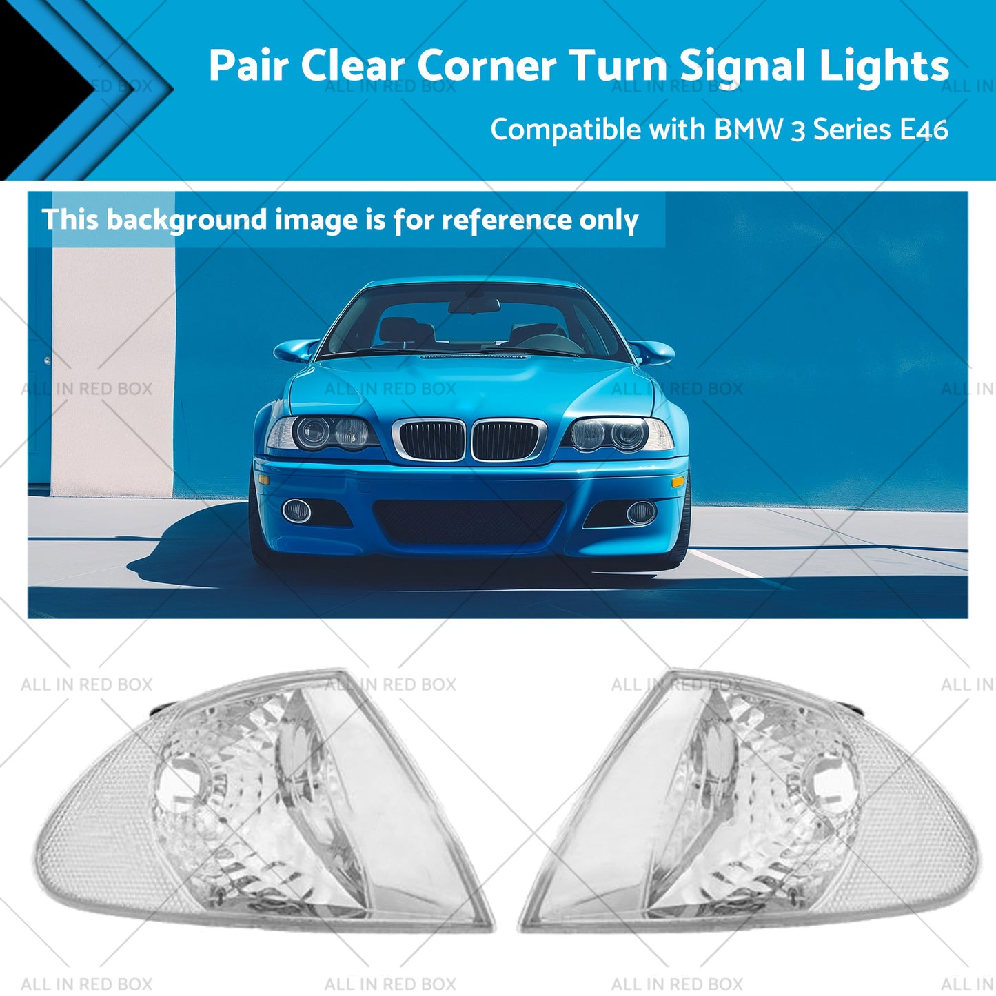 {{ Pair Clear Corner Turn Signal Lights Suitable for BMW E46 98-01 3 Series }} - Buy Car Parts Online at {{ Kaka Auto Parts }}.