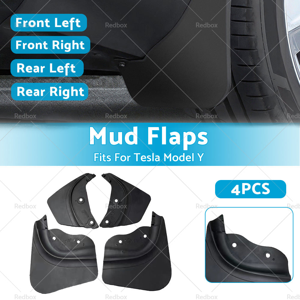 {{ 4Pcs FrontRear Mud Flaps Splash Guards Fender TPE Fits For Tesla Model Y }} - Buy Car Parts Online at {{ Kaka Auto Parts }}.