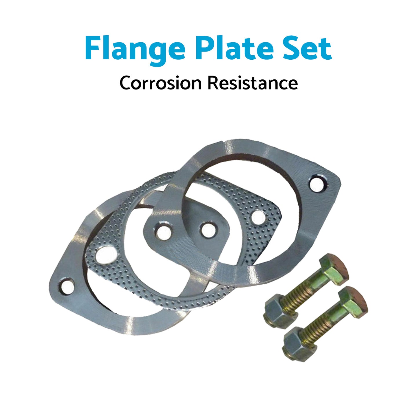{{ 2.5in Universal Exhaust Flange Gasket Plate Bolt Nut Kit 300 63mm Stainless Steel }} - Buy Car Parts Online at {{ Kaka Auto Parts }}.