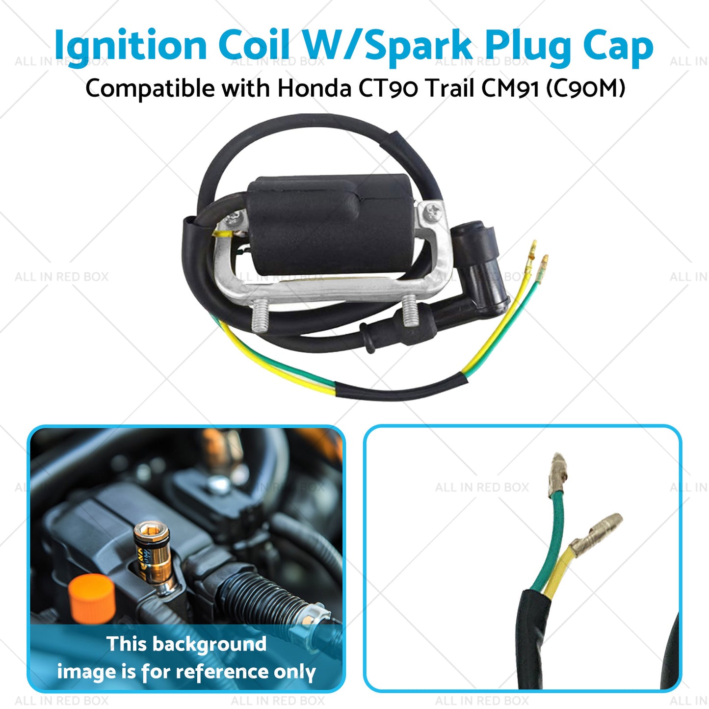 {{ Ignition Coil W or Spark Plug Cap Suitable for Honda CT90 Trail CM91  C90M }} - Buy Car Parts Online at {{ Kaka Auto Parts }}.