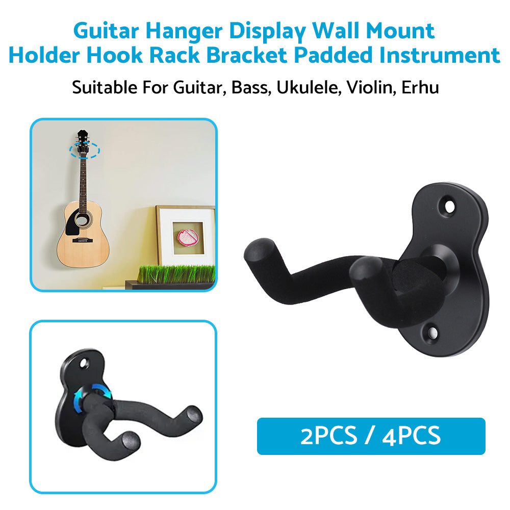 Guitar Hanger Display Wall Mount Holder Hook Rack Bracket Padded Instrument