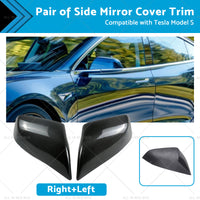 {{ 2x Real Carbon Fiber Wing Side Mirror Cover Trim Suitable For Tesla Model S }} - Buy Car Parts Online at {{ Kaka Auto Parts }}.