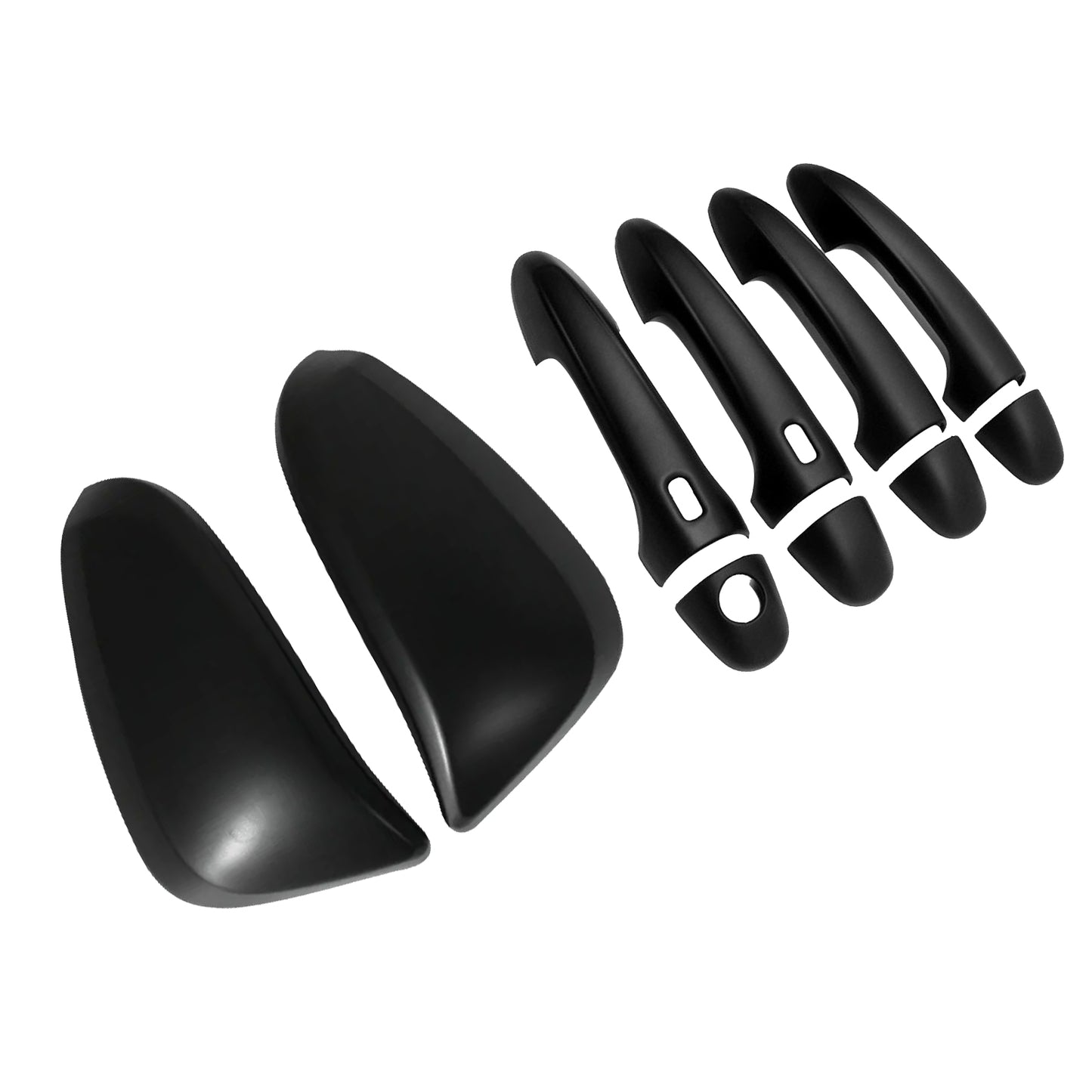 Black Mirror Covers & Door Handles Kit Suitable For Toyota Hilux 2015-2023