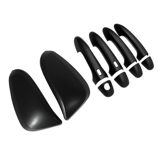 Black Mirror Covers & Door Handles Kit Suitable For Toyota Hilux 2015-2023