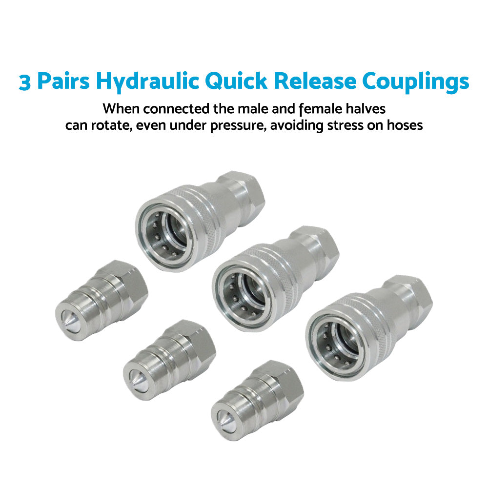 3 Sets 1 or 2 Inch BSP Hydraulic ISO Poppet Quick Release Couplings Suitable For Tractor