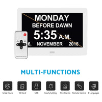 7 inch  LED Large Digital Day Clock Calendar Dementia Date Week Month Year Time Wall