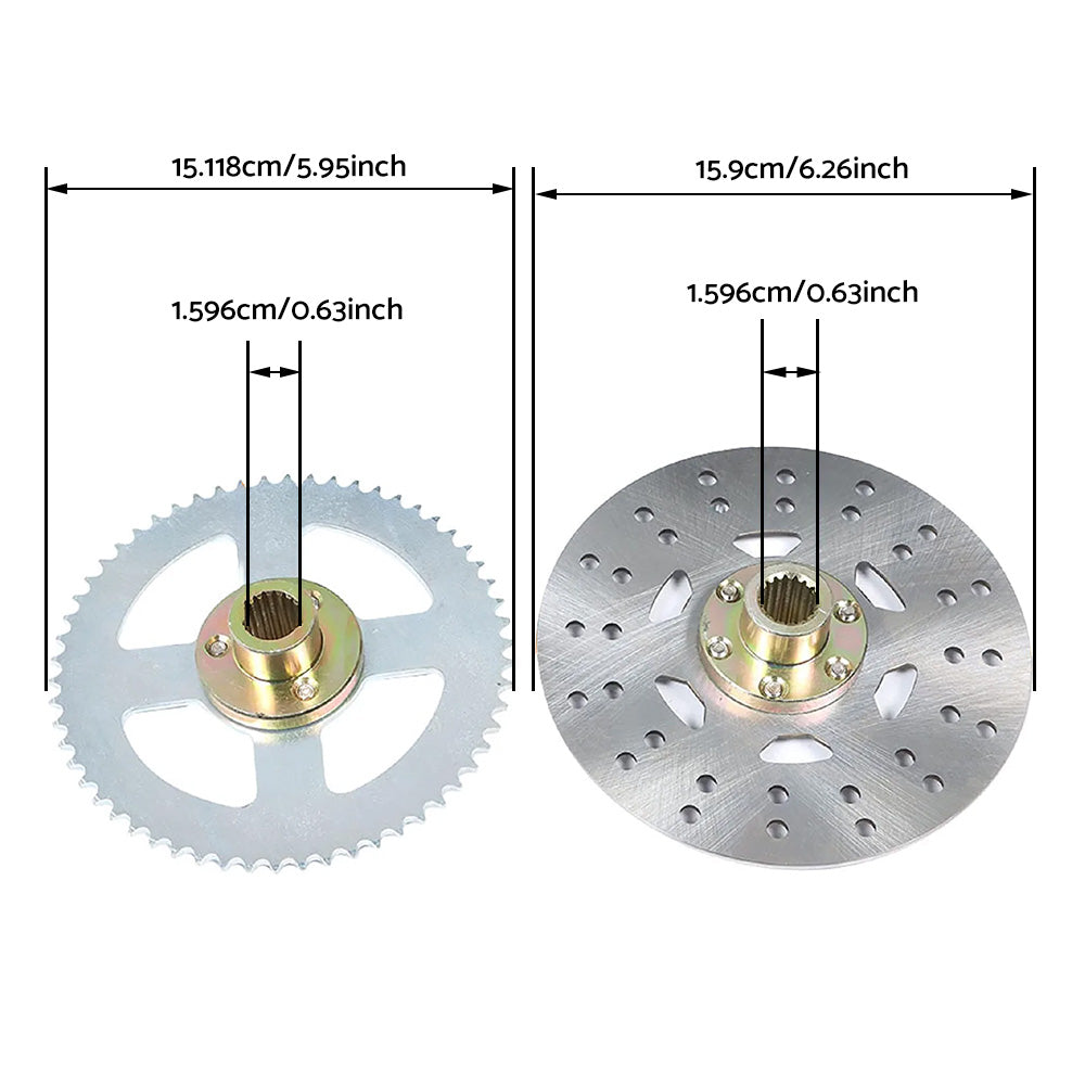 Rear Live Axle Kit With Chain, Hub Sprocket and Hub Brake Assembly Suitable For Drift Trike / Go-Kart