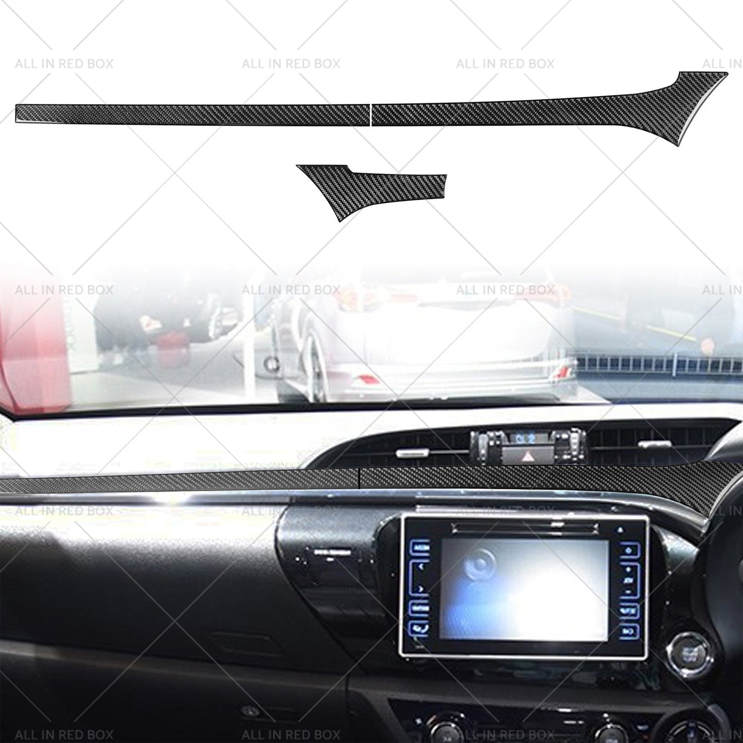 {{ Carbon Fiber Dashboard Sticker Trim Suitable For Toyota Hilux Revo 2015-2023 RHD }} - Buy Car Parts Online at {{ Kaka Auto Parts }}.