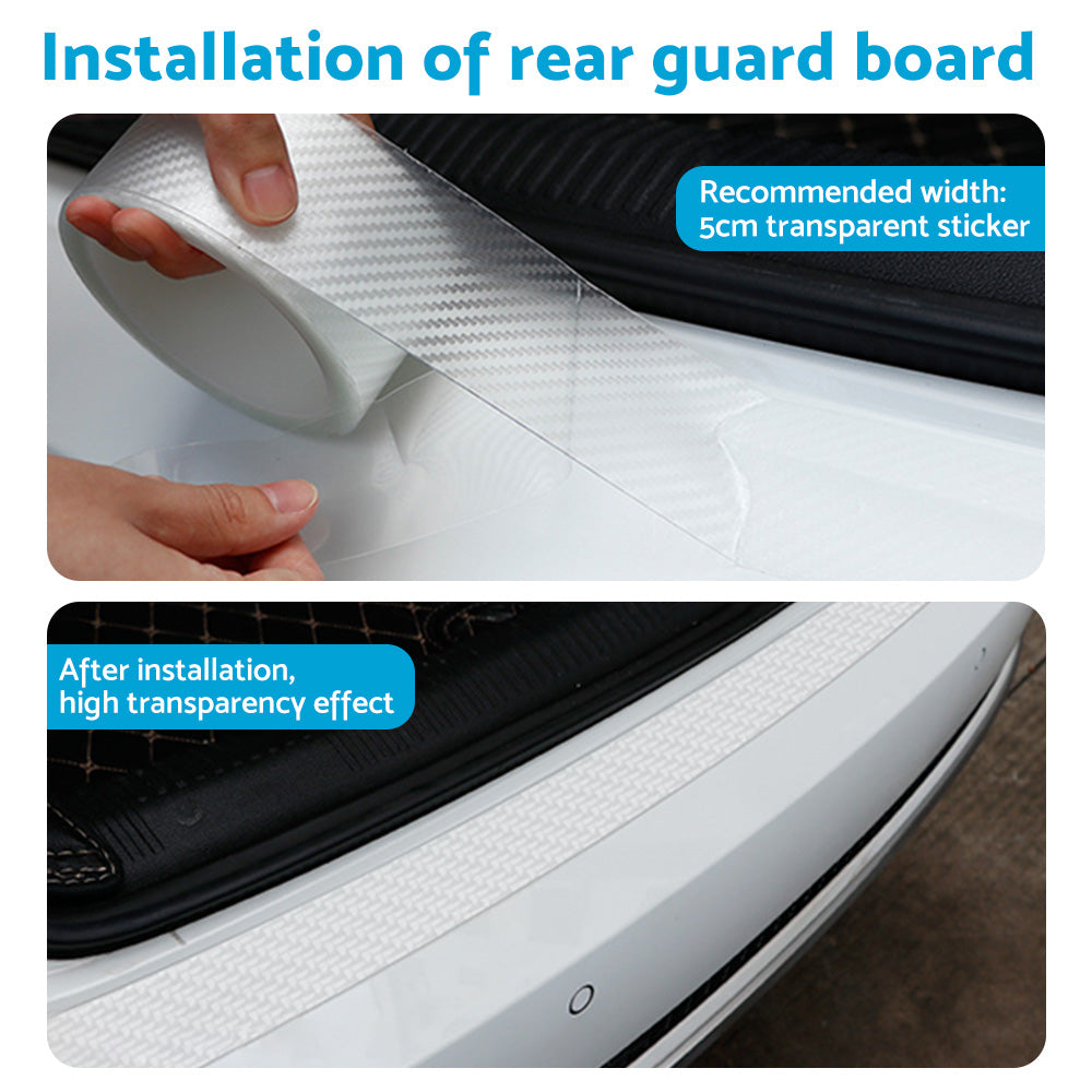 3m Car Door Sill Protector Carbon Fiber Edge Sticker Rubber Bumper Guard Strip Suitable For Universal Vehicles