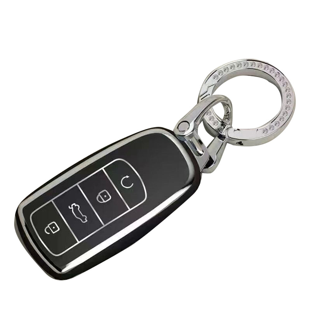 Remote Key Fob Case Cover Black & Silver TPU Suitable For Chery Omoda 5 2022-2025