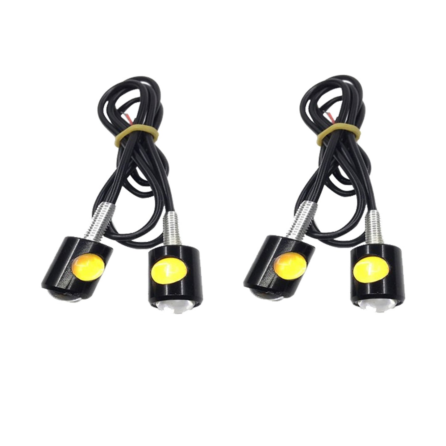 4x Universal 12V Mini Amber Motorcycle LED Indicator Turn Signal Lights