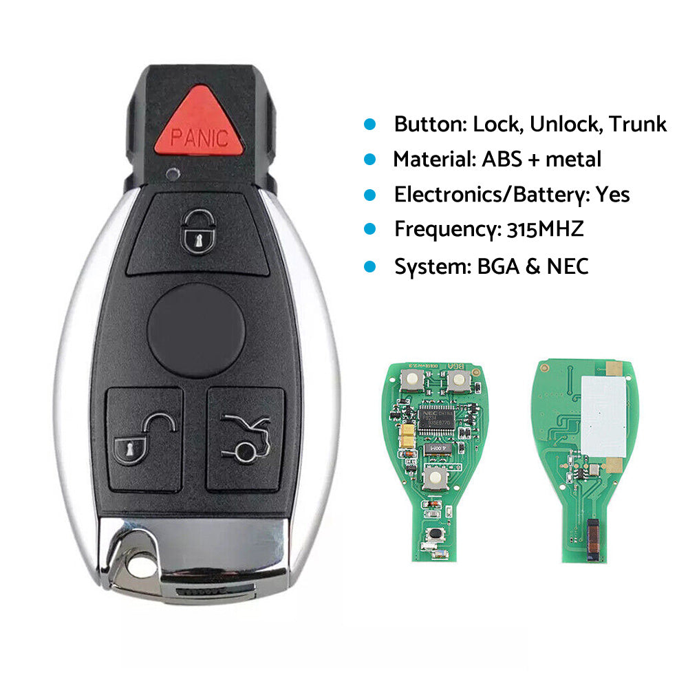 4 Buttons 315MHz Remote Car Key Suitable For Mercedes Benz C / CL / E / G / GL / ML / R / S Class