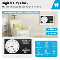 {{ LED Large Digital Day Clock 7  Calendar Dementia Date Week Month Year Time Wall }} - Buy Car Parts Online at {{ Kaka Auto Parts }}.