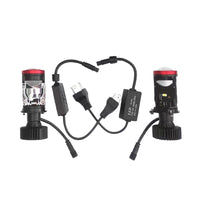 2x H4 Y7D Bi-LED Mini Lens Car Headlight Lamps 6000K Suitable For Universal Vehicles