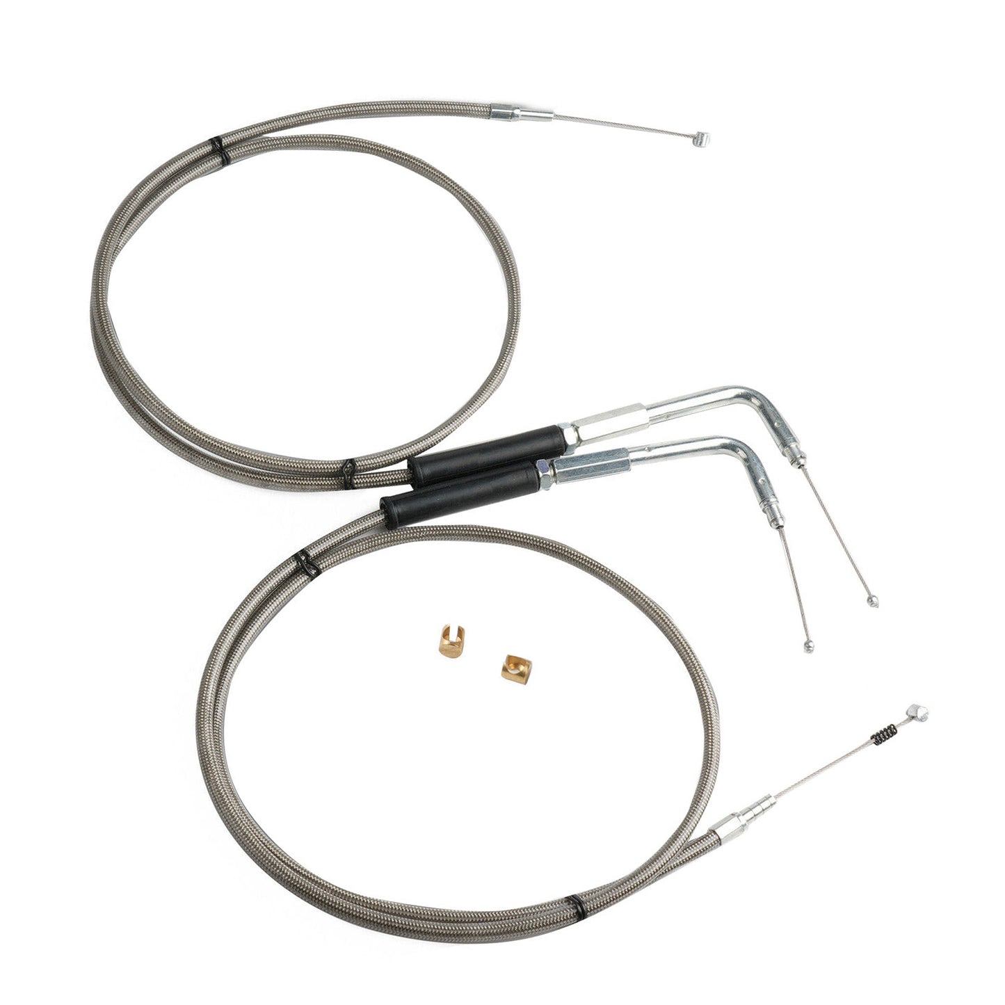 Throttle and Idle Cable Set 56-1/2 Stainless Steel Suitable For Harley-Davidson