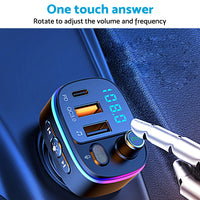 Bluetooth-compatible FM Transmitter Wireless Car Radio Adapter USB Charger Call