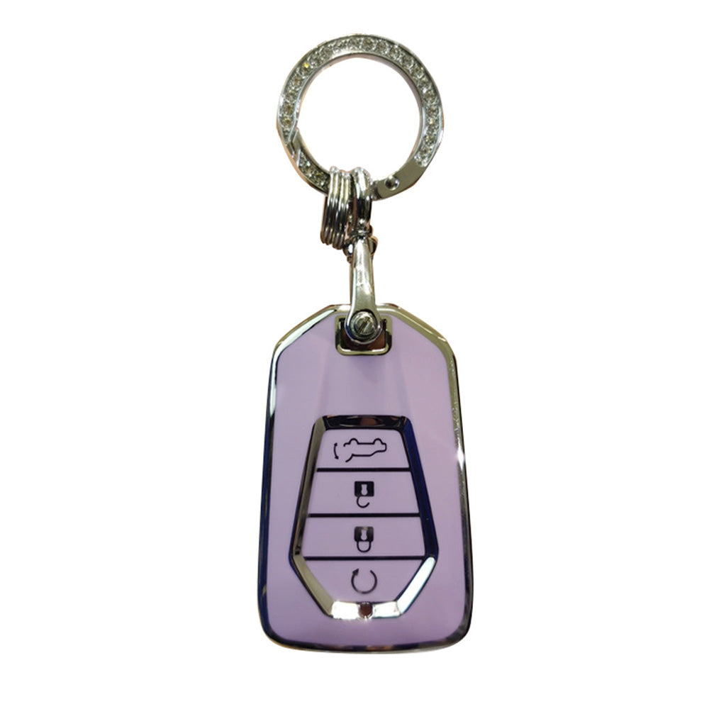 TPU Car Remote Key Fob Cover Suitable For Isuzu D-MAX MU-X MUX 4 Button Purple