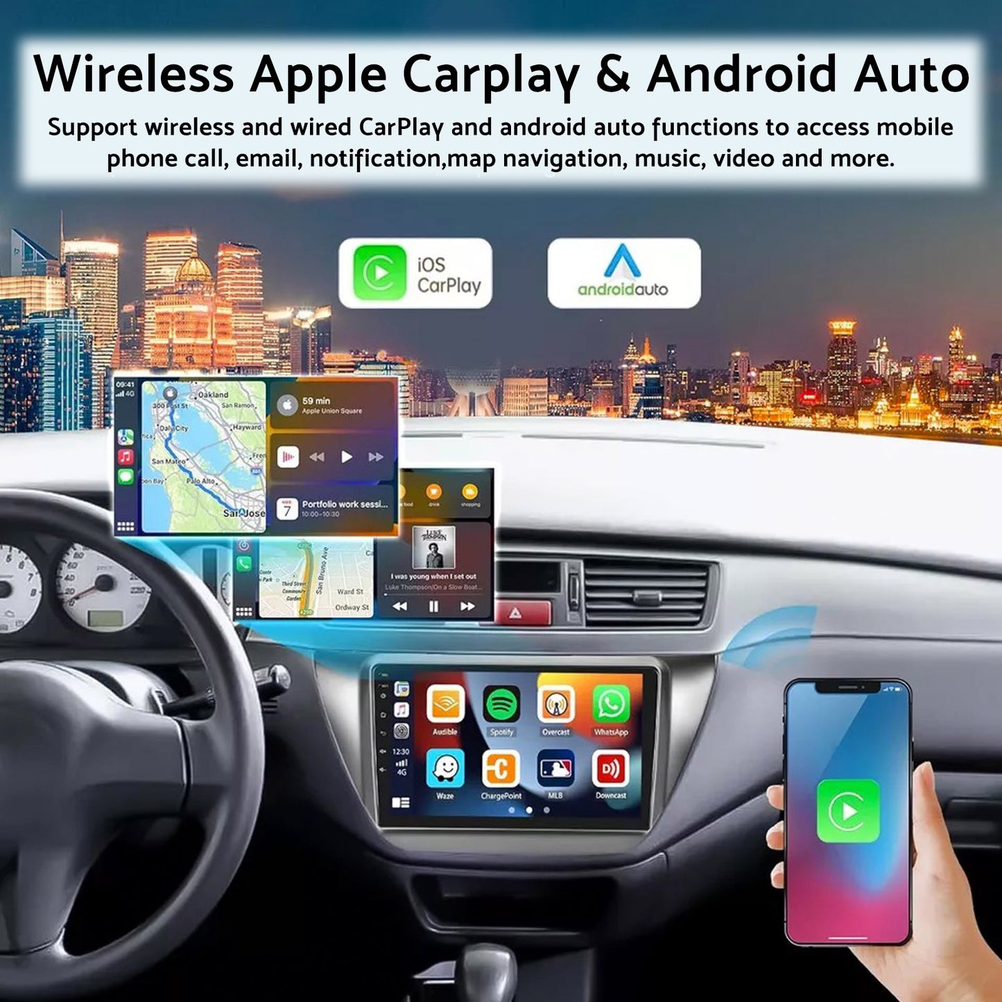 4GB+64GB CarPlay Android 13 Stereo Suitable for Mitsubishi Lancer 2003-2007