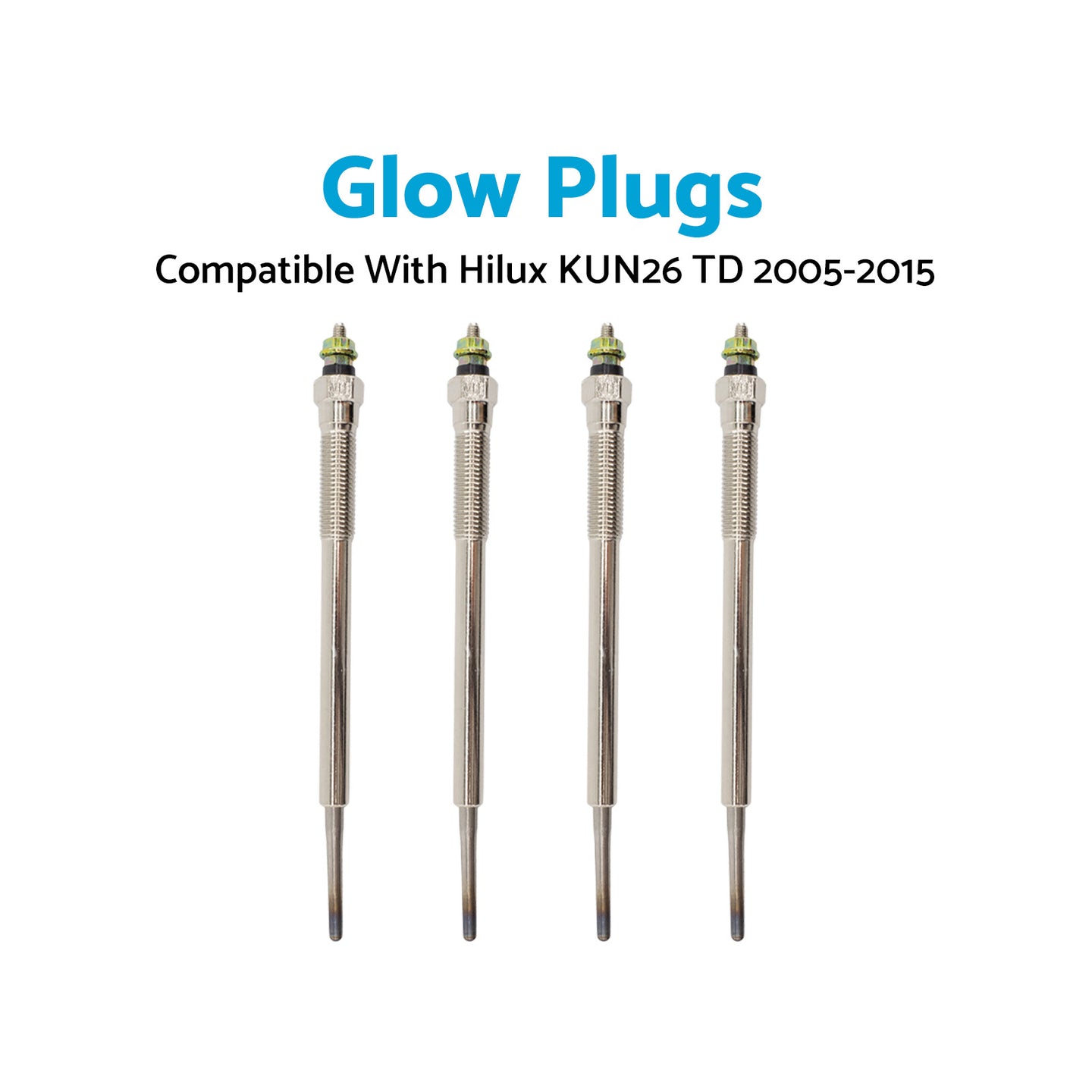 {{ 4Pcs Glow Plugs Suitable for Hilux KUN26 TD 1KD-FTV 3.0L 4cyl 2005-2015 }} - Buy Car Parts Online at {{ Kaka Auto Parts }}.