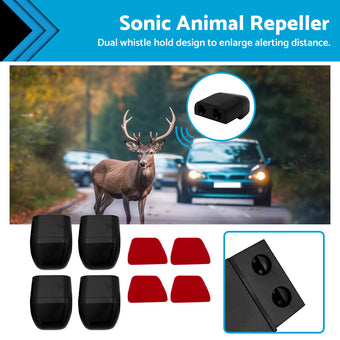 compare product 2 Pair Sonic Animal Repeller Shoo Whistle Deer Kangaroo 4WD Car Black