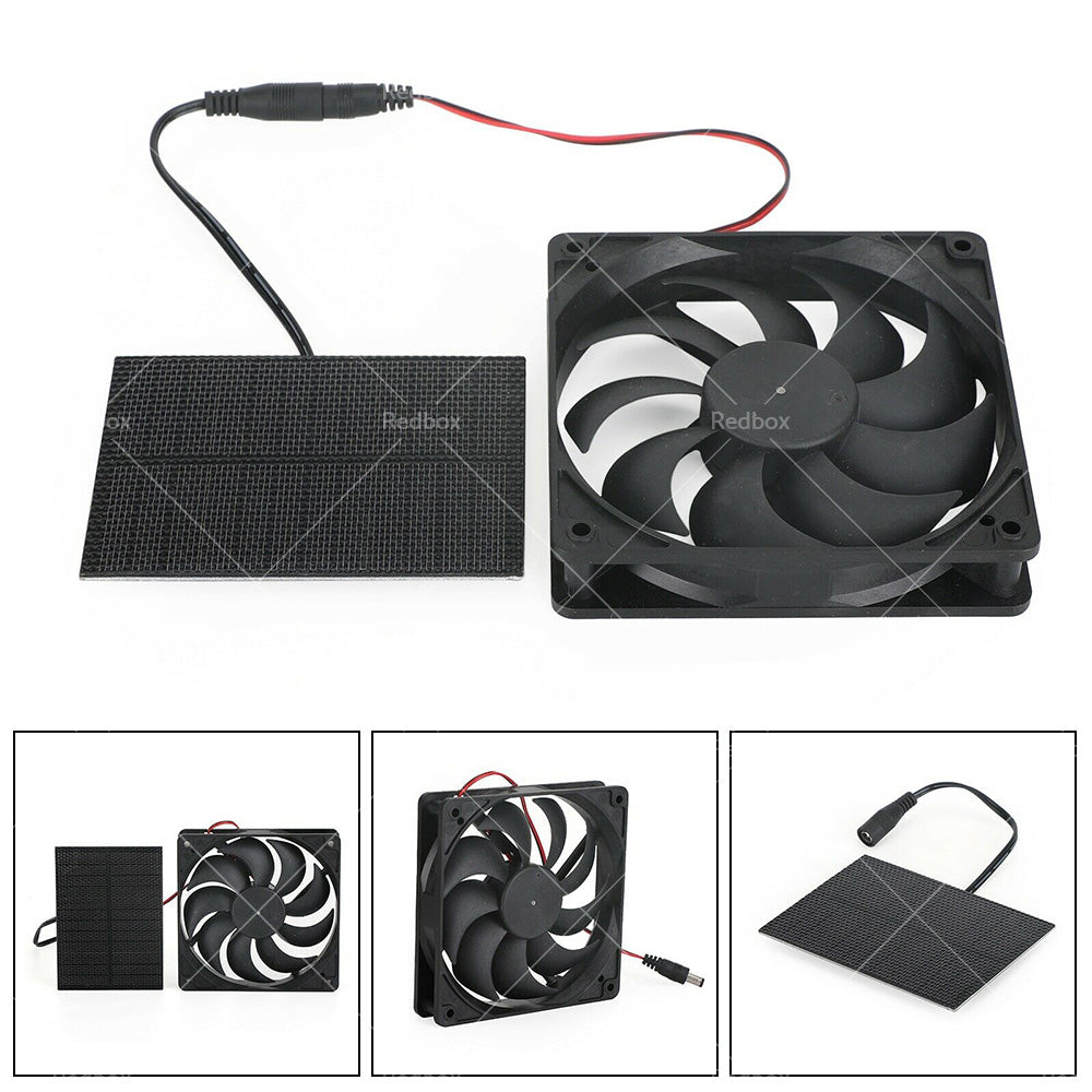 {{ 3W Solar Panel Powered Fan Mini Ventilator For Greenhouse Pet or Dog Chicken House }} - Buy Car Parts Online at {{ Kaka Auto Parts }}.