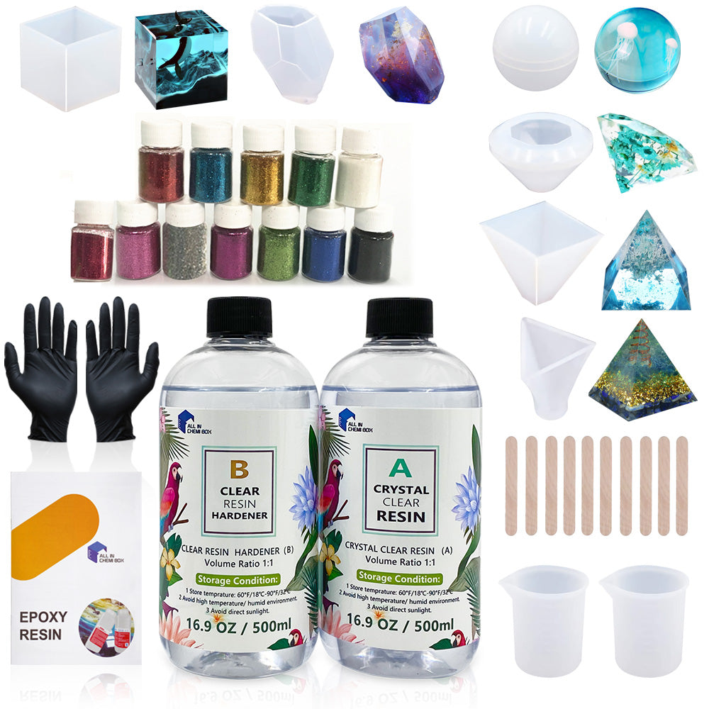 Epoxy Resin 1:1 AB Kit Craft Coating UV Color Pigment Paste Liquid Silicone Mold