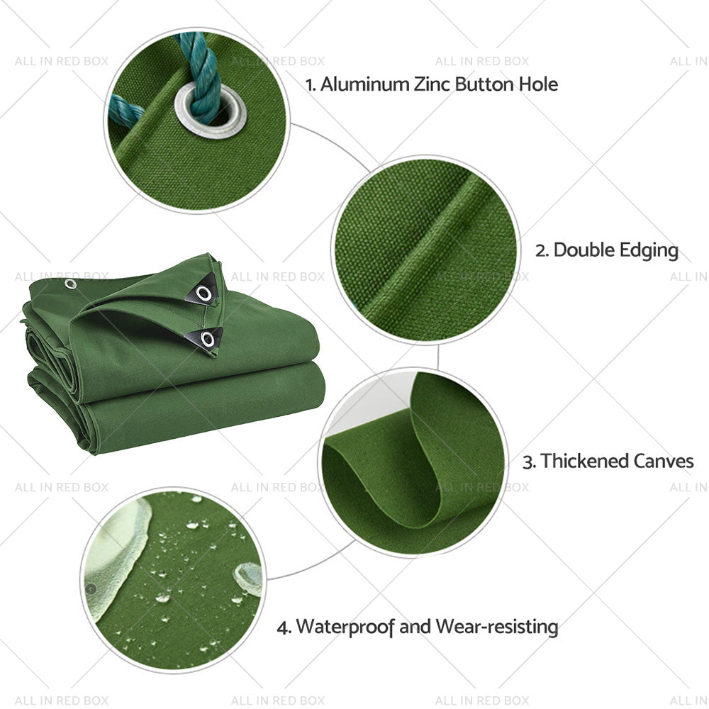 {{ 3 Types Army Heavy Duty Canvas Tarp Tarpaulin Sun Blocked Waterproof Dustproof }} - Buy Car Parts Online at {{ Kaka Auto Parts }}.