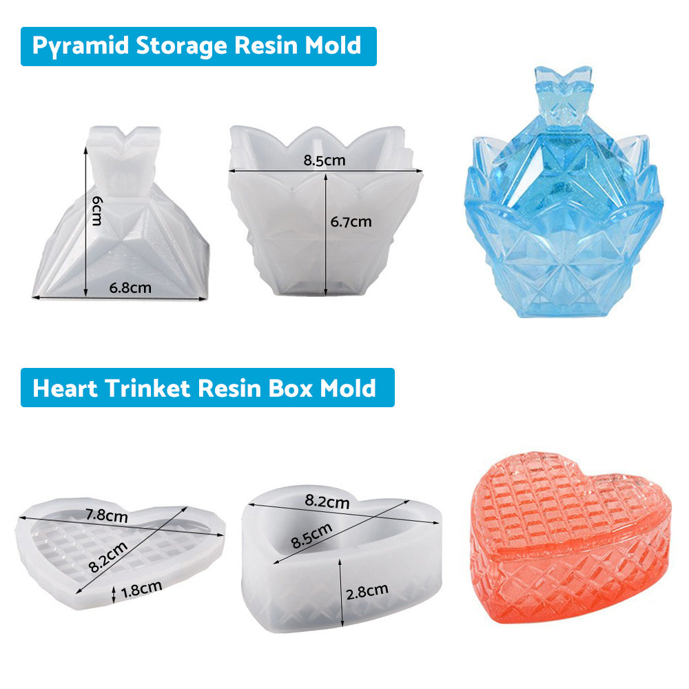 {{ Silicone Epoxy Resin Mold Jewelry Storage Box Pyramid Trinket Heart Organizer }} - Buy Car Parts Online at {{ Kaka Auto Parts }}.
