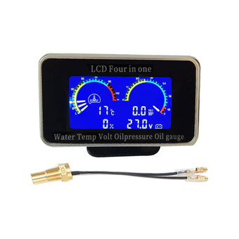 compare product 4-in-1 Car LCD Digital Gauge Suitable For Oil Pressure, Voltage, Water Temperature & Fuel