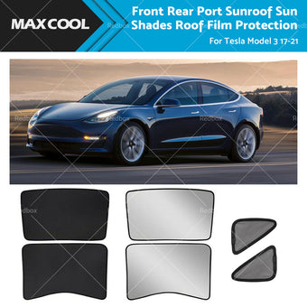 compare product Front Rear Port Sunroof Sun Shades Roof Film Protection for Tesla Model 3 17-21