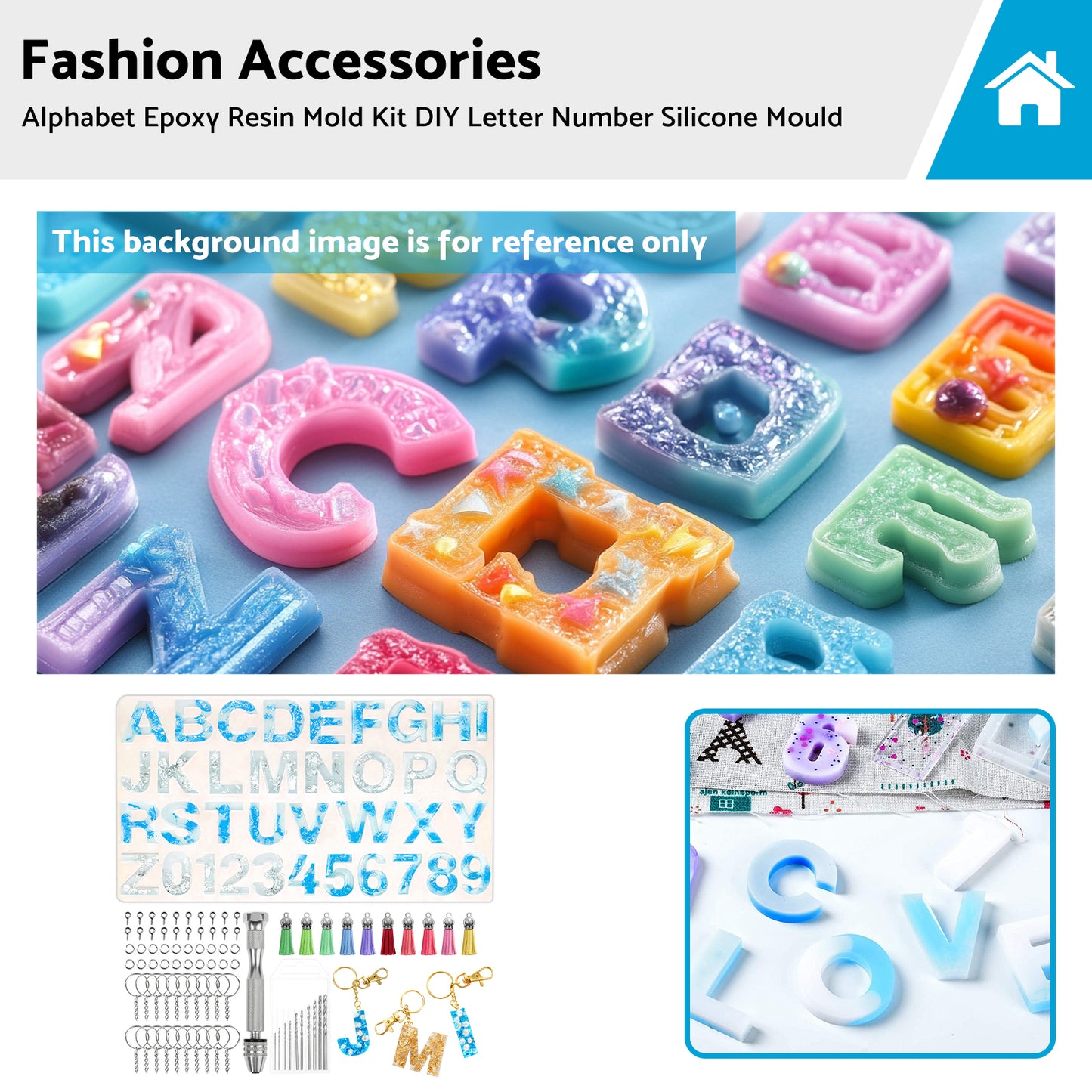 {{ Alphabet Epoxy Resin Mold Letter Number Silicone Mould Keychain Tassel Pin Vise }} - Buy Car Parts Online at {{ Kaka Auto Parts }}.