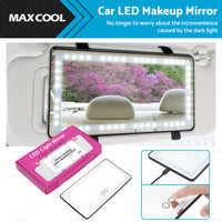 {{ Car Sun Visor Makeup Cosmetic Mirror Set with 3 Type 60 LED Light Black 26x13cm }} - Buy Car Parts Online at {{ Kaka Auto Parts }}.