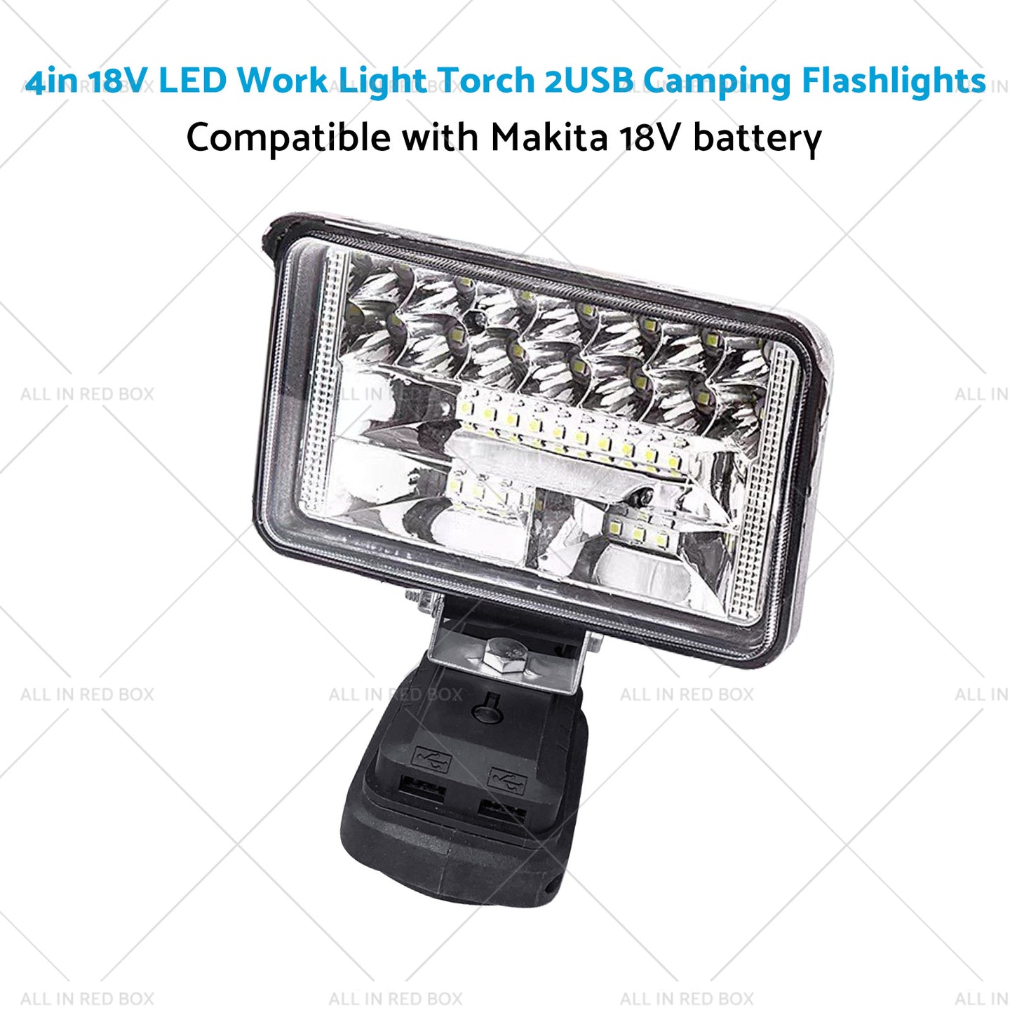 {{ 18V 4in LED Work Light Torch Camping Flashlights 2USB Suitablefor Makita Battery }} - Buy Car Parts Online at {{ Kaka Auto Parts }}.