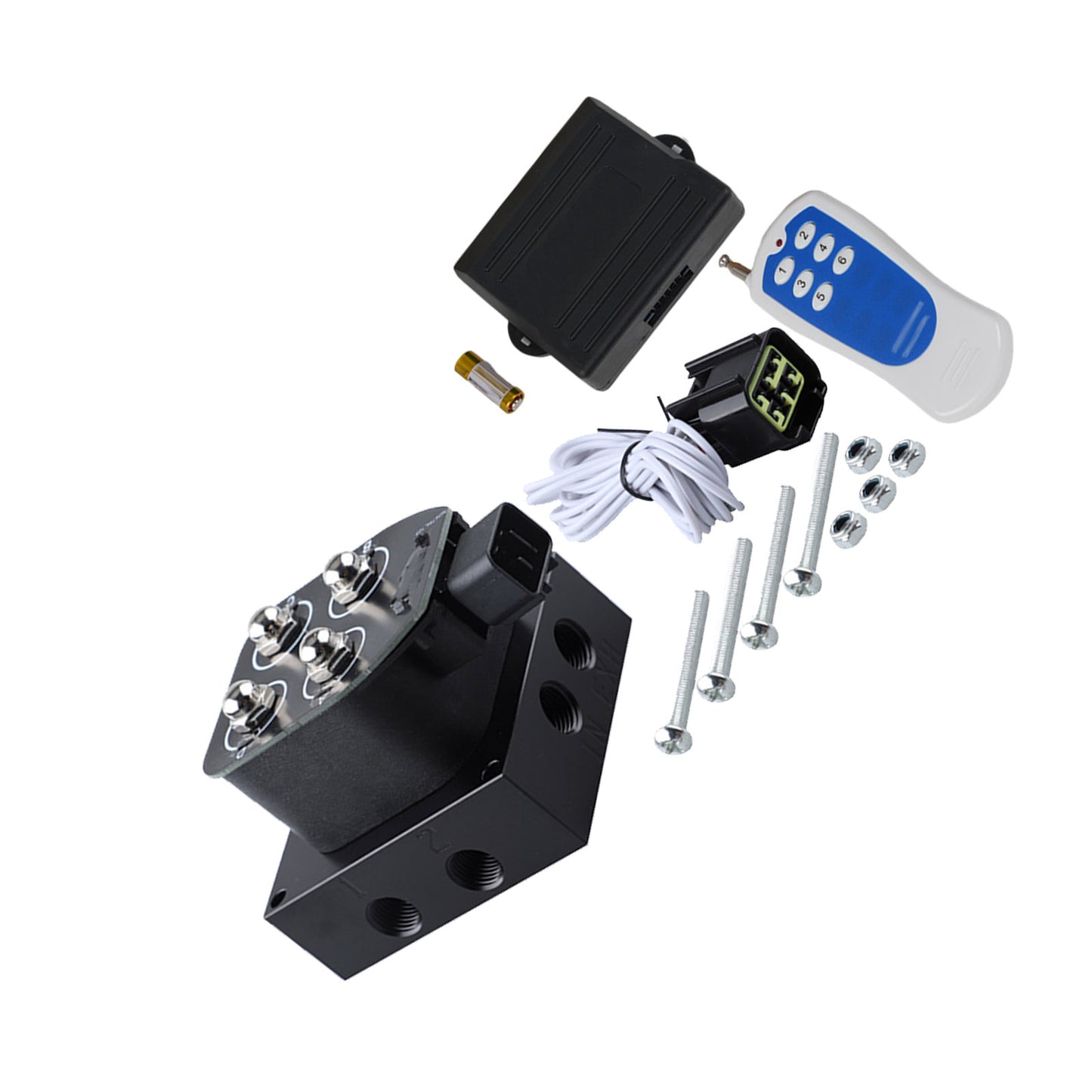 Air Suspension Valve Block Remote Kit Suitable For Vehicle Motorcycle 200PSI 12V