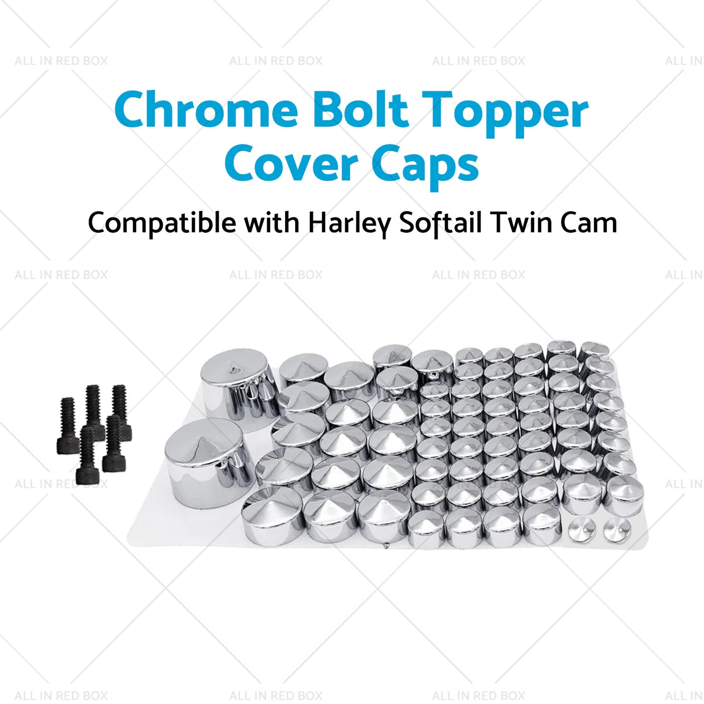 {{ Chrome Bolt Topper Cover Caps Suitable for Harley Twin Cam Softail 07-13 }} - Buy Car Parts Online at {{ Kaka Auto Parts }}.