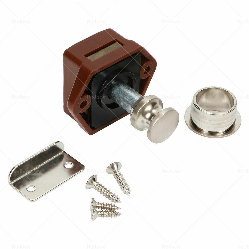 {{ 5x Push Button Latch Knob Catch Lock For Drawer Cupboard Door Caravan Cabinet }} - Buy Car Parts Online at {{ Kaka Auto Parts }}.
