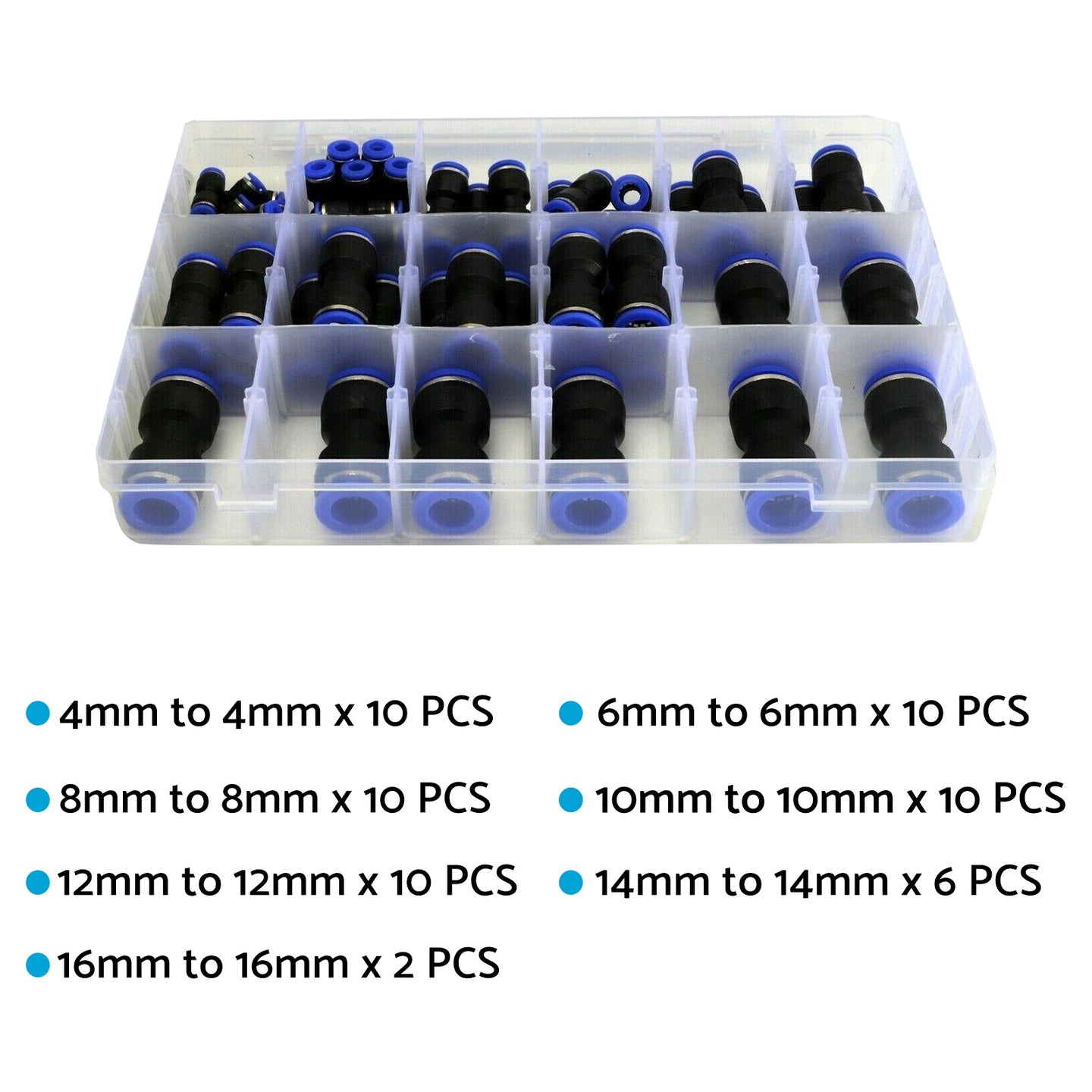 {{ 58pcs Air Line Coupler Push in Hose Joiner Metric Quick Connect Kit Nylon Hose }} - Buy Car Parts Online at {{ Kaka Auto Parts }}.