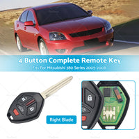 {{ 4 Button Complete Remote Key Fob Fits For Mitsubishi 380 Series 2005-2008 }} - Buy Car Parts Online at {{ Kaka Auto Parts }}.
