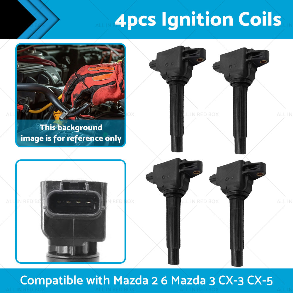 {{ 4x Ignition Coil Suitable for Mazda 2 6 Mazda 3 SP20 SP25 CX-3 CX-5 CX-9 }} - Buy Car Parts Online at {{ Kaka Auto Parts }}.