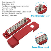 {{ 2pcs 12 Terminal Power Distribution Block Bus Bar DC 48V 12P Wiring Bars AU }} - Buy Car Parts Online at {{ Kaka Auto Parts }}.