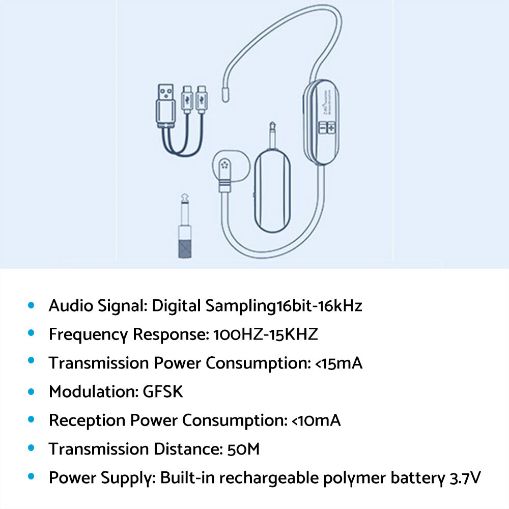 {{ Pro Audio Equipment Wireless Microphone 2. 4G For Voice Teach Outdoor Headset Mic }} - Buy Car Parts Online at {{ Kaka Auto Parts }}.