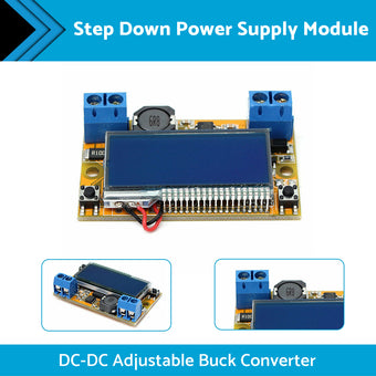 compare product DC-DC Adjustable Buck Converter Step Down Power Supply Module LCD with Shell