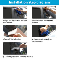 6x Black Pillar Post Cover Trims Suitable For Honda Civic 2022