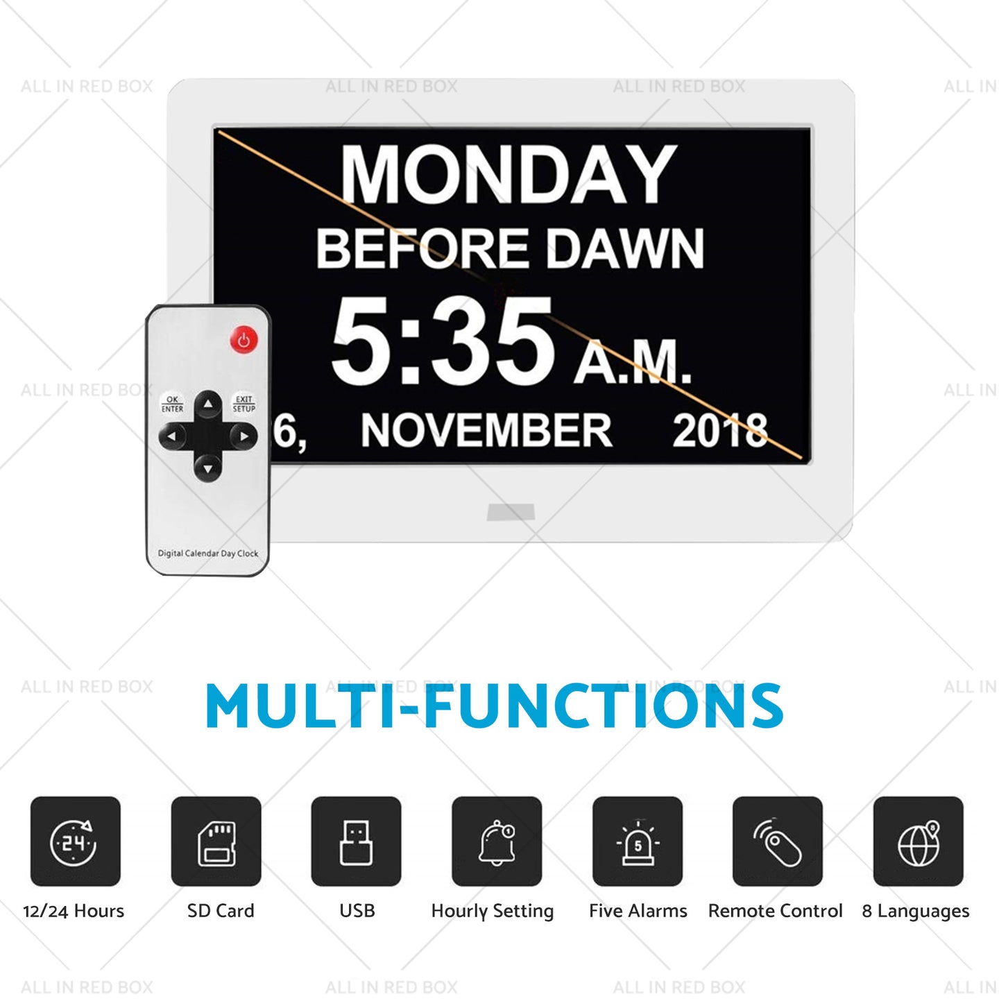 {{ 7  LED Large Digital Day Clock Calendar Dementia Date Week Month Year Time Wall }} - Buy Car Parts Online at {{ Kaka Auto Parts }}.