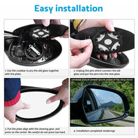 Left Side Mirror Glass Heated Convex With Base Suitable For Mitsubishi ASX XC XE 2013-2019