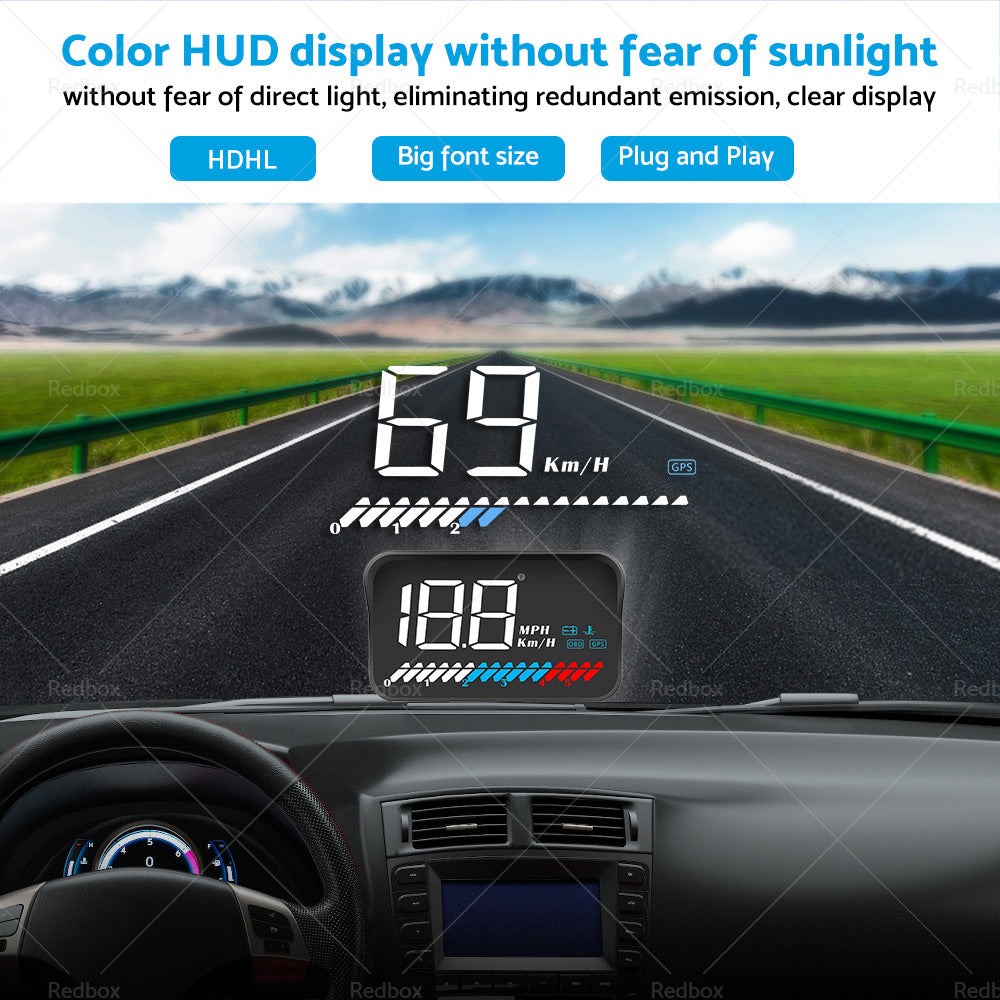{{ Head Up Display Car Universal OBD GPS Dual System 3. 5inch HUD Speed Alarm Voltage }} - Buy Car Parts Online at {{ Kaka Auto Parts }}.