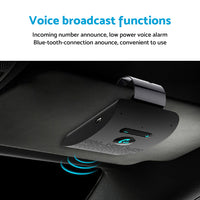 Wireless Car Bluetooth Handsfree Speaker Phone With Sun Visor Clip Black